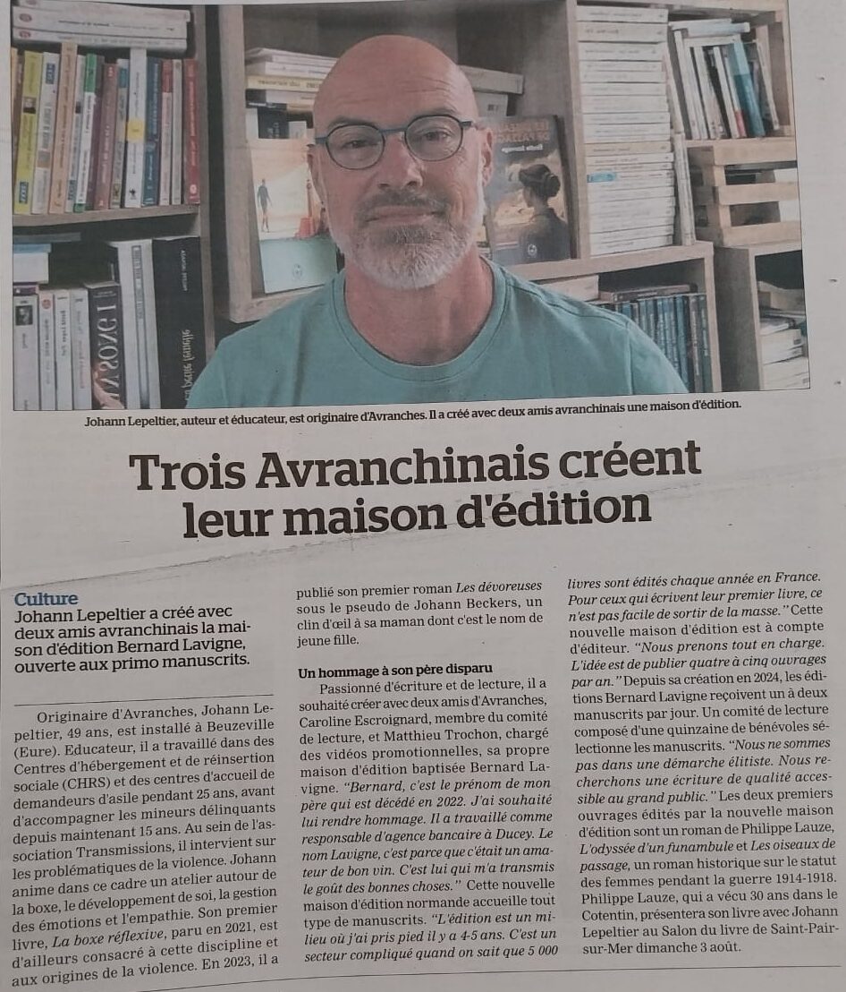 Article de La Manche Libre consacré aux Éditions Bernard Lavigne